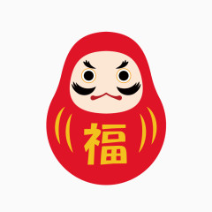卡通红色不倒翁