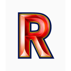 红色立体字母R
