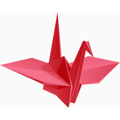 红色飞舞的千纸鹤