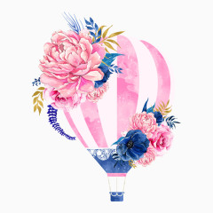 花与热气球