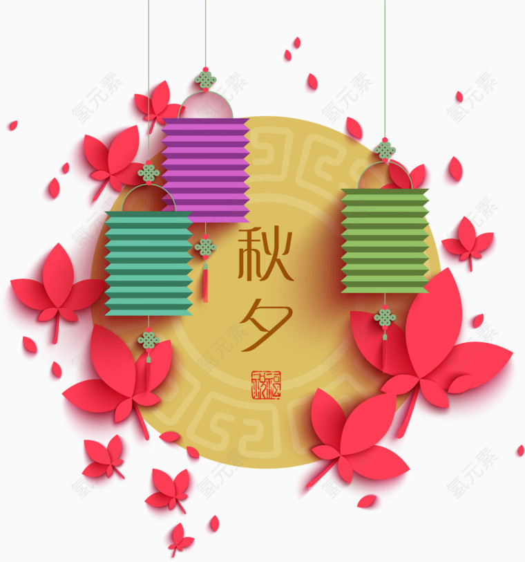 矢量中国风中秋节素材