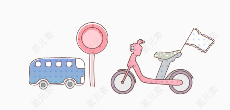 交通工具 简笔画 素材