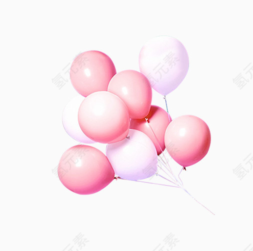 飞升的粉色气球
