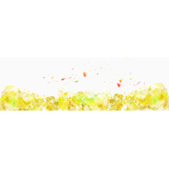 卡通黄色花丛花瓣飘落