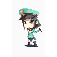 手绘女警察