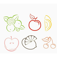 手绘各种水果简笔画元素