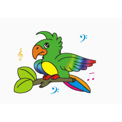 树枝上的七色鸟