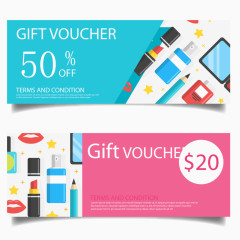 矢量化妆品装饰卡片设计