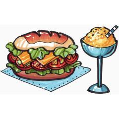 马克笔画   手绘美食