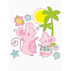 树下的老鼠母女