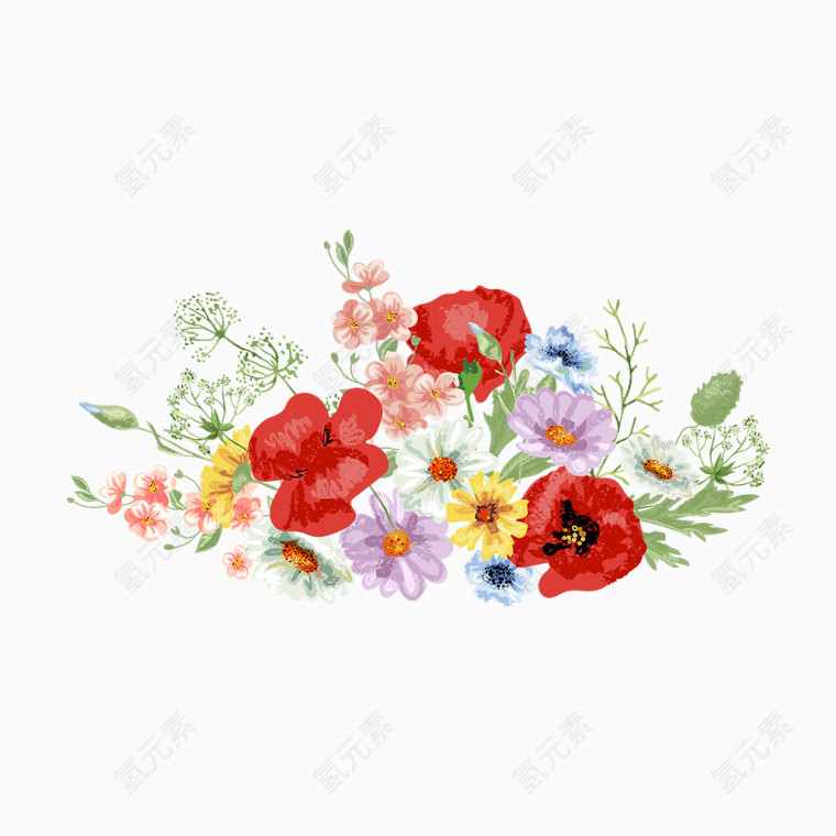 水彩花