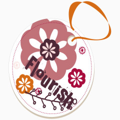 卡通可爱花朵标签吊签