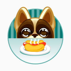 可爱吃饭的沙皮狗