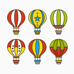 卡通热气球组合