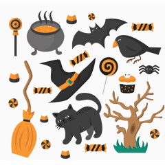 卡通万圣夜元素
