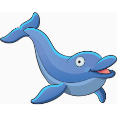 卡通手绘海豚png 
