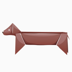 可爱的折纸小狗图案矢量素材