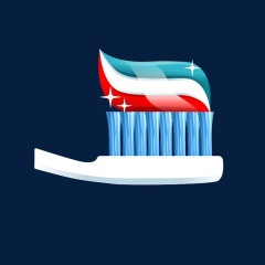 卡通挤好的牙膏