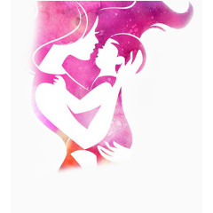 手绘唯美妈妈抱着宝宝