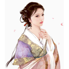 png手绘唯美古典人物