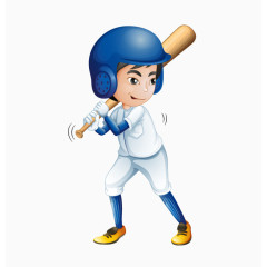 打棒球的小男孩