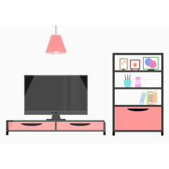 现代粉色时尚客厅场景