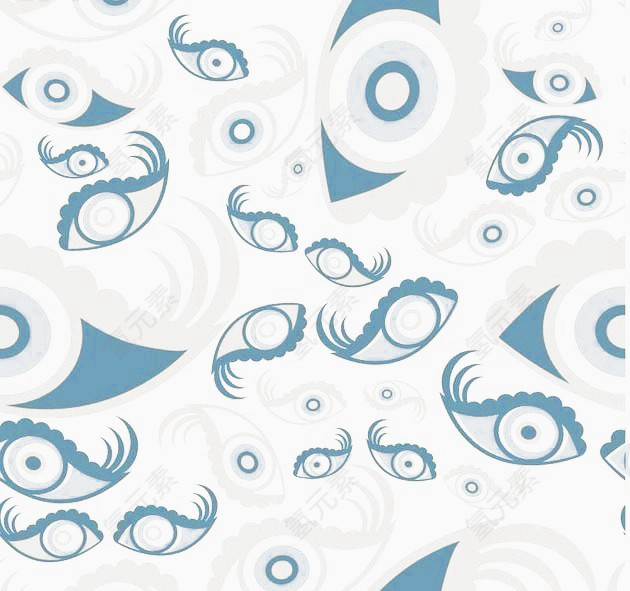 蓝灰色眼睛免扣素材