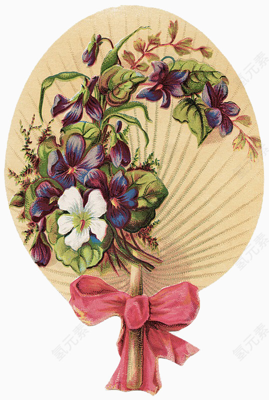 精美花卉蒲扇