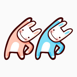 可爱的卡通小兔做运动图片