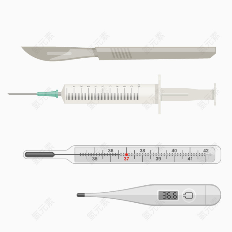 多款卡通手绘温度计