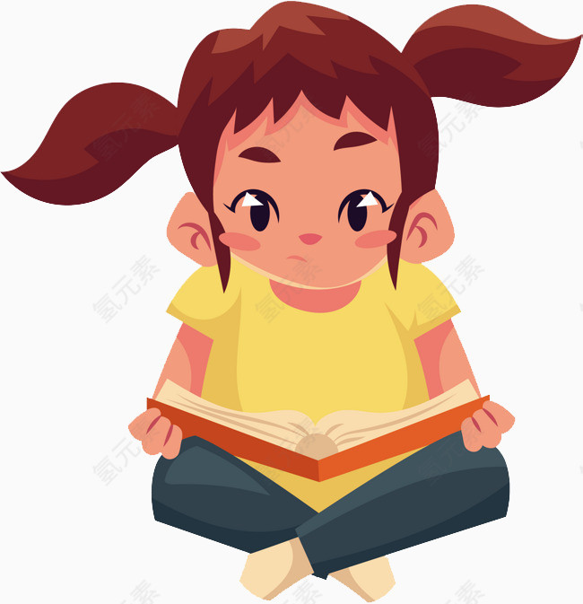 看书的小女孩
