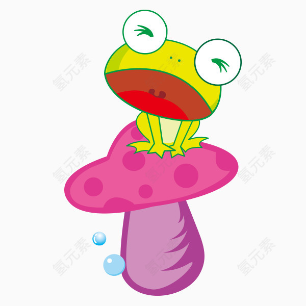 蘑菇上的青蛙