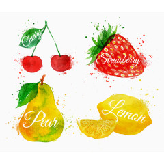 水彩草莓聚会图片素材