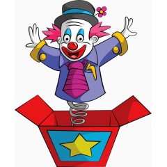 搞怪可爱小丑人偶玩具手绘卡通