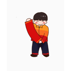 卡通春节素材小男孩