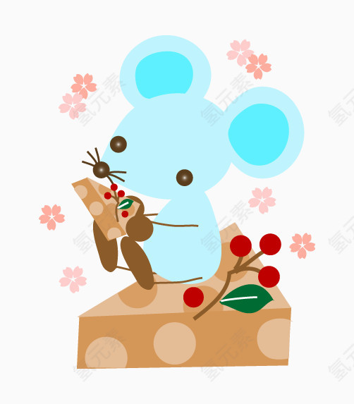 绿色老鼠吃奶酪