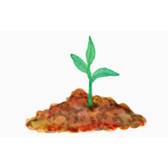 手绘园艺物品小苗