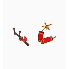 卡通春节素材爆竹