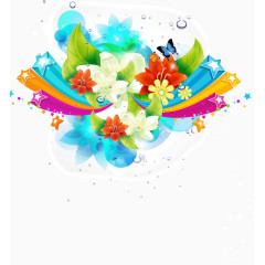 缤纷炫酷彩色五角星