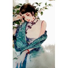 手绘中国风美女