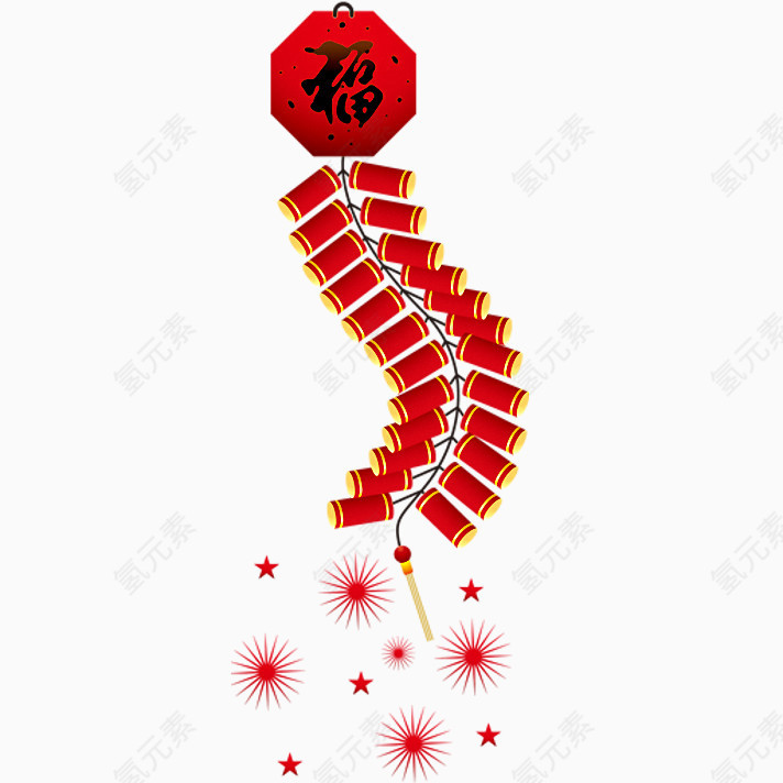 卡通手绘鞭炮