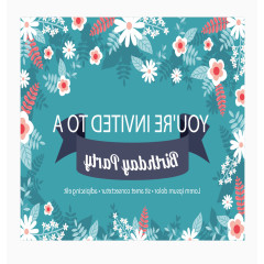 矢量手绘花朵邀请函