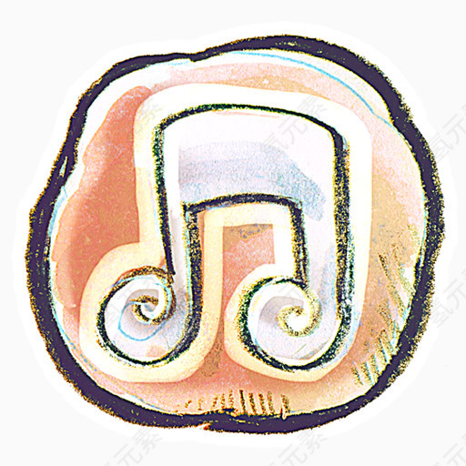 蜡笔手绘音乐图标