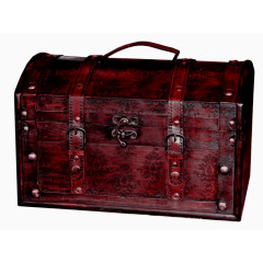 红色木质复古收藏箱子