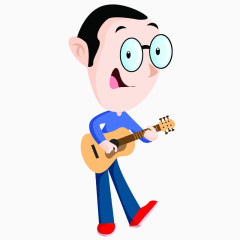 男孩弹吉他场景