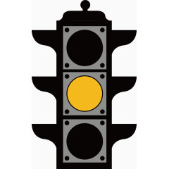 亮着黄灯的红绿灯