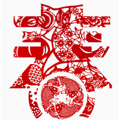 中国春节剪纸元素