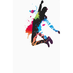 跳跃的炫彩男孩