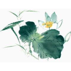 水墨风莲花