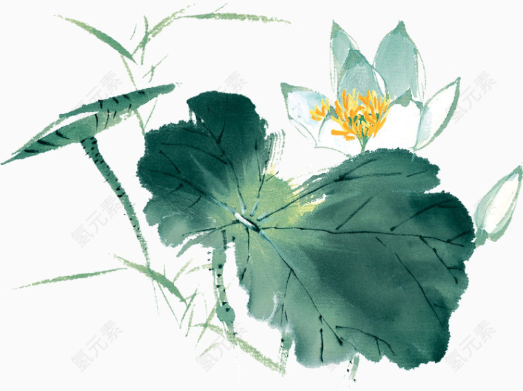 水墨风莲花